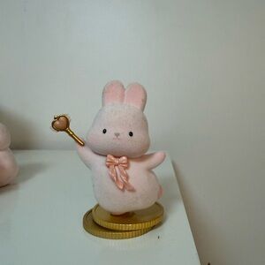 Charming Pink Bunny with Heart Wand